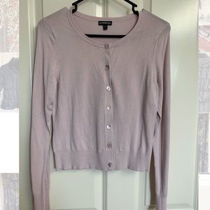Express Dusty Rose Crew Neck Cardigan